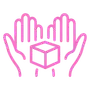 delivery care hands icon pink delivery care hands icon pink